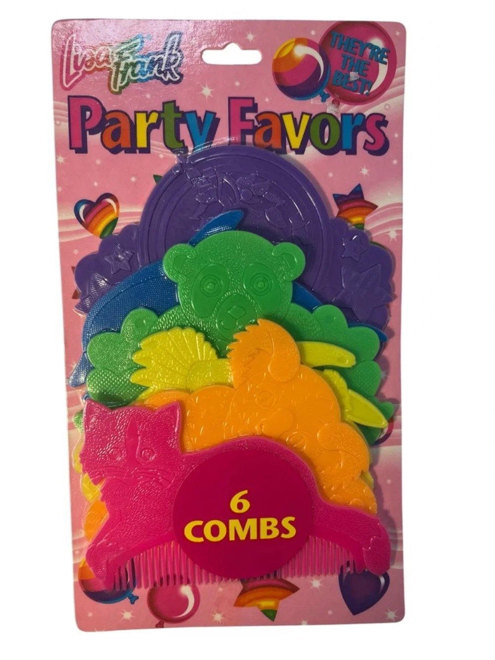 Vintage Multicolor Lisa Frank Six Animal Shaped Combs Party Favors.  NWT